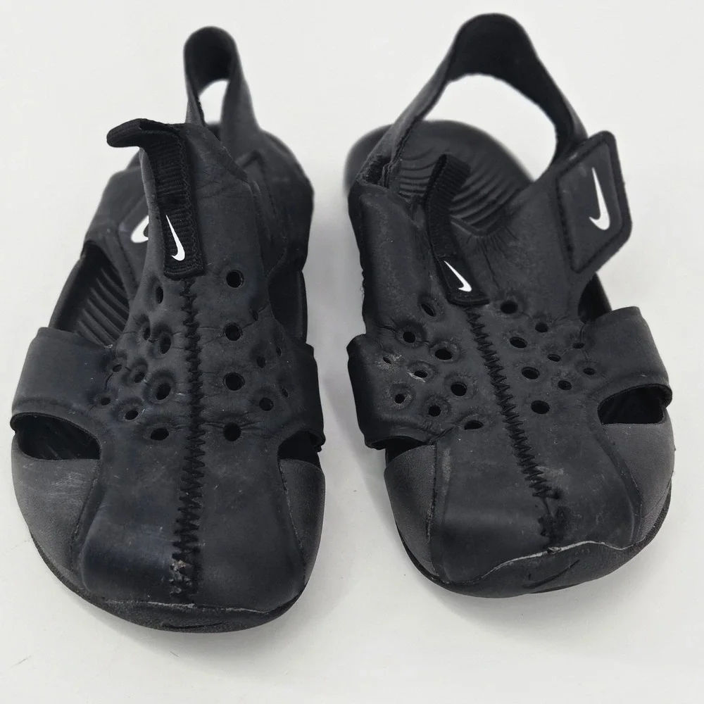 Nike Sunray Protect 2 TD Black Water Sandals Shoes 9C Toddler Kids Size 9 VGUC